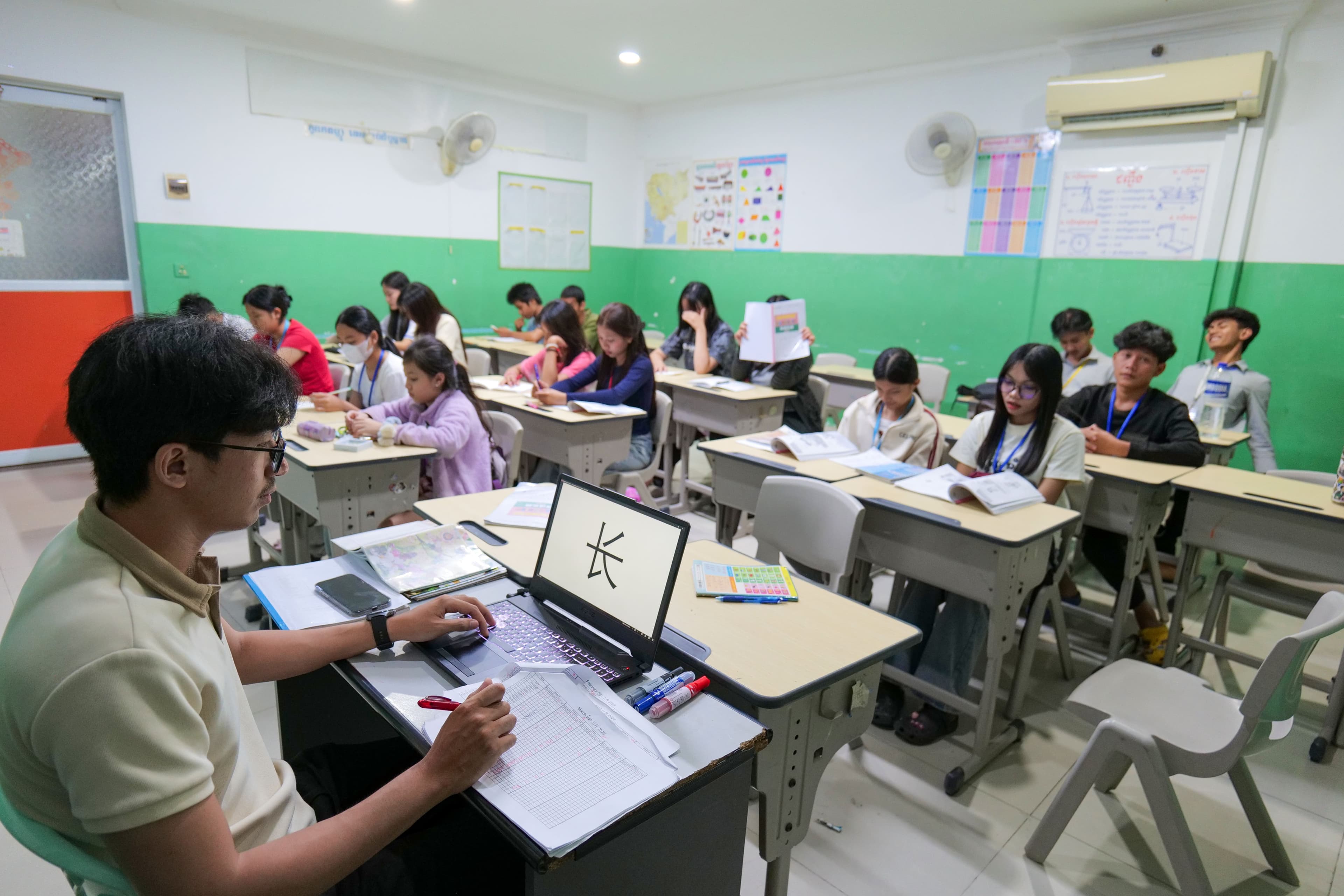 Joy School Night Class classroom and students — 10